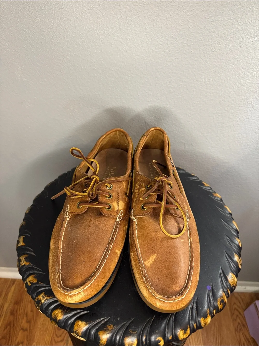 Polo Ralph Lauren Men's Bienne tumbled leather boat shoes, size 11D